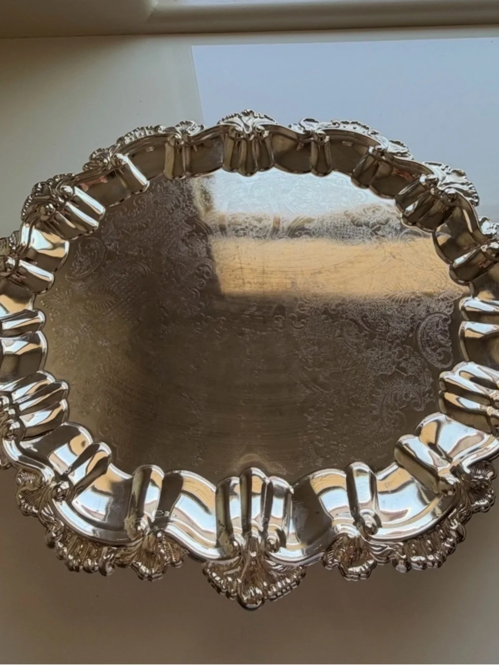 Vintage International Silver Company Footed Silver-plate Serving Tray Platter